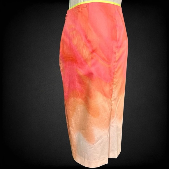 NWT Elie Tahari ‘Penelope’ Watercolor Pencil Skirt in “Crushed Coral” Size 12 - Picture 11 of 14